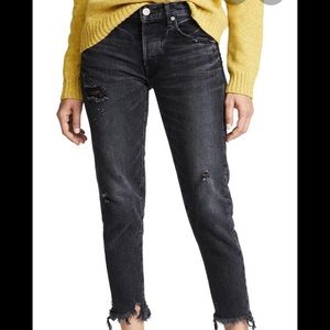 Moussy vintage Kelly crop distressed denim 25